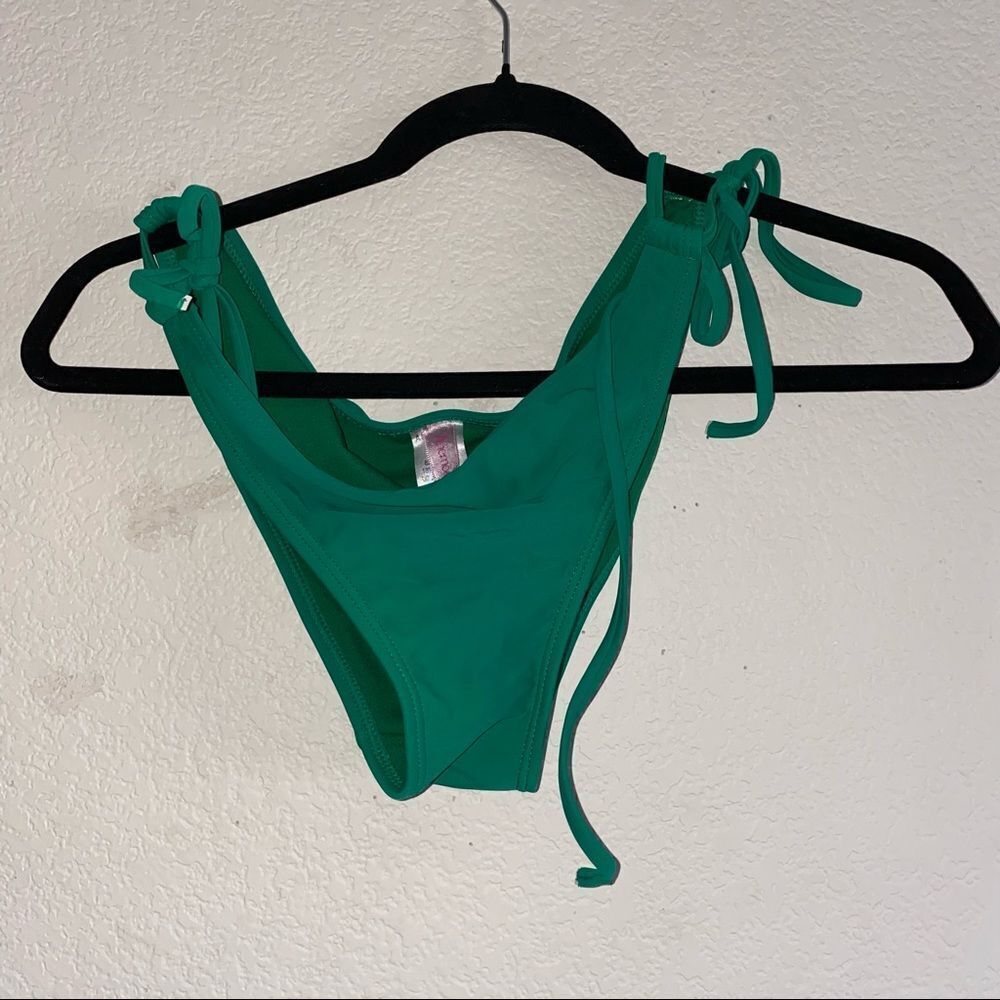 Anemone Green Tie Up Flattering Bikini Bottoms